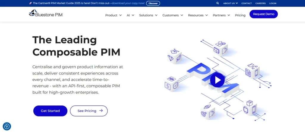 Best EPC Software: Bluestone PIM composable software homepage for enterprise variant management in fashion and retail.