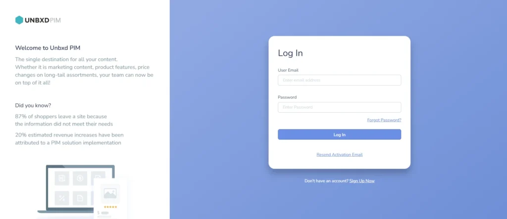 Best EPC Software: Unbxd PIM homepage with AI-driven search and personalisation for enhanced product discovery.